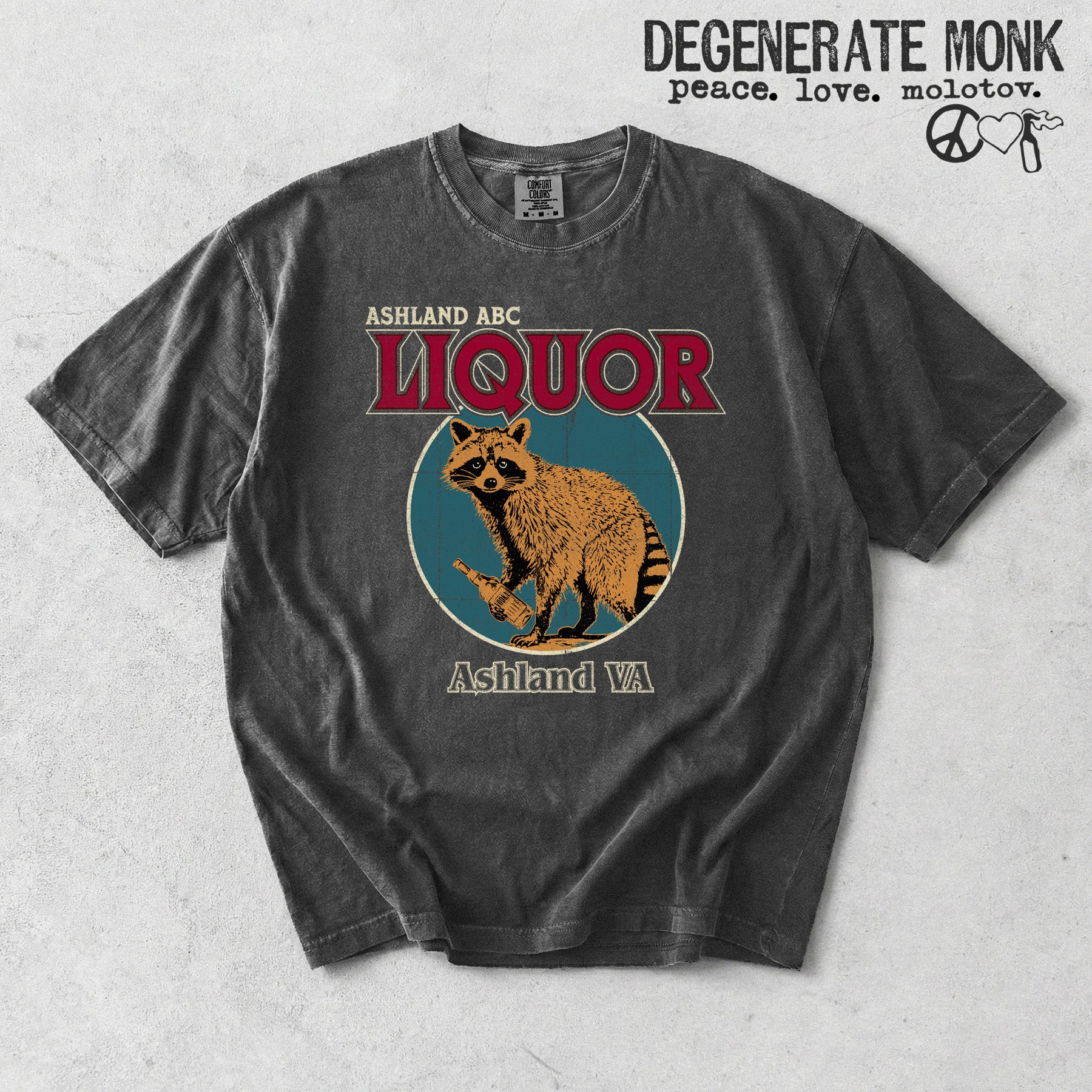 Liquor Store Raccoon Garment Washed Tee