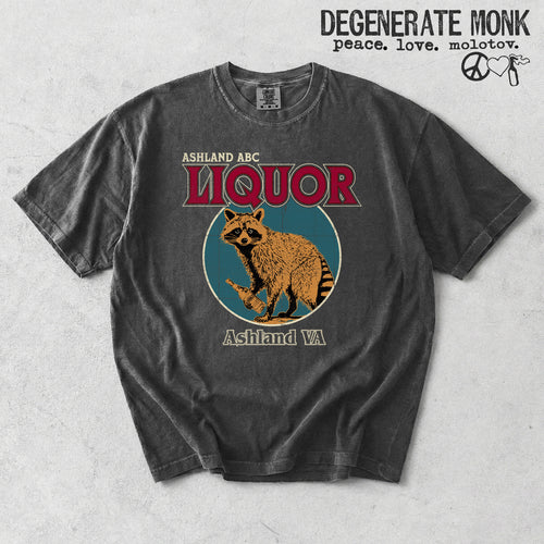 Liquor Store Raccoon Garment Washed Tee