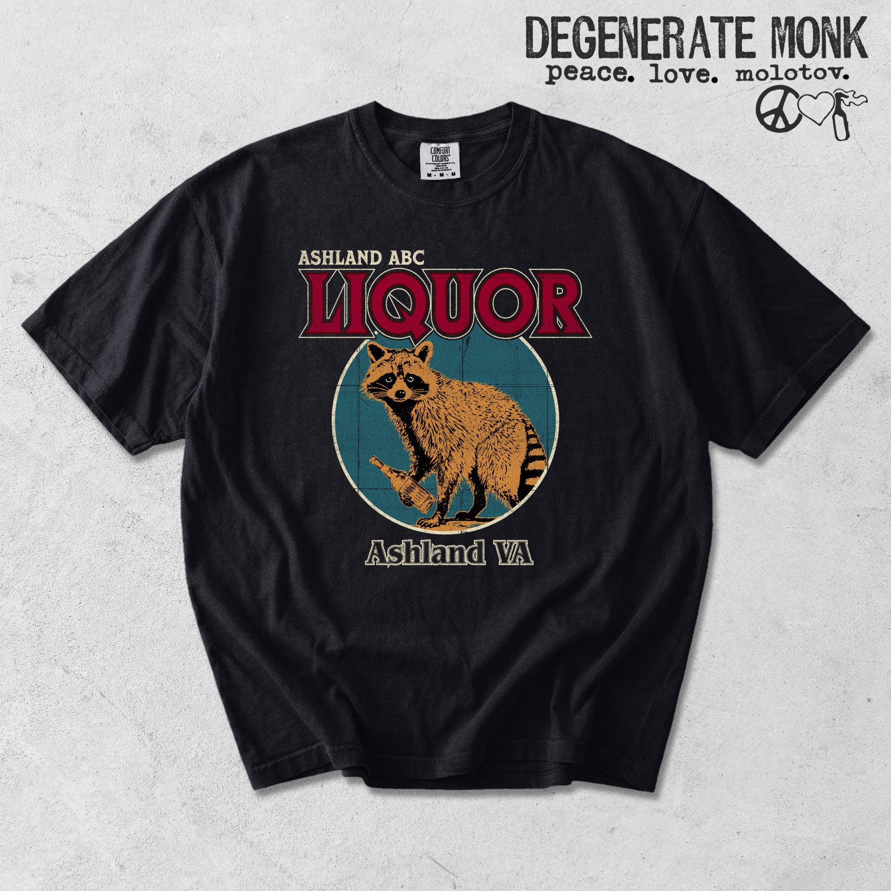 Liquor Store Raccoon Garment Washed Tee